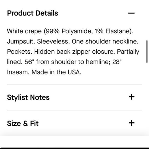 Black Halo Pravella Jumpsuit Size 10 White Ruffle One Shoulder Cropped Length - Picture 12 of 12